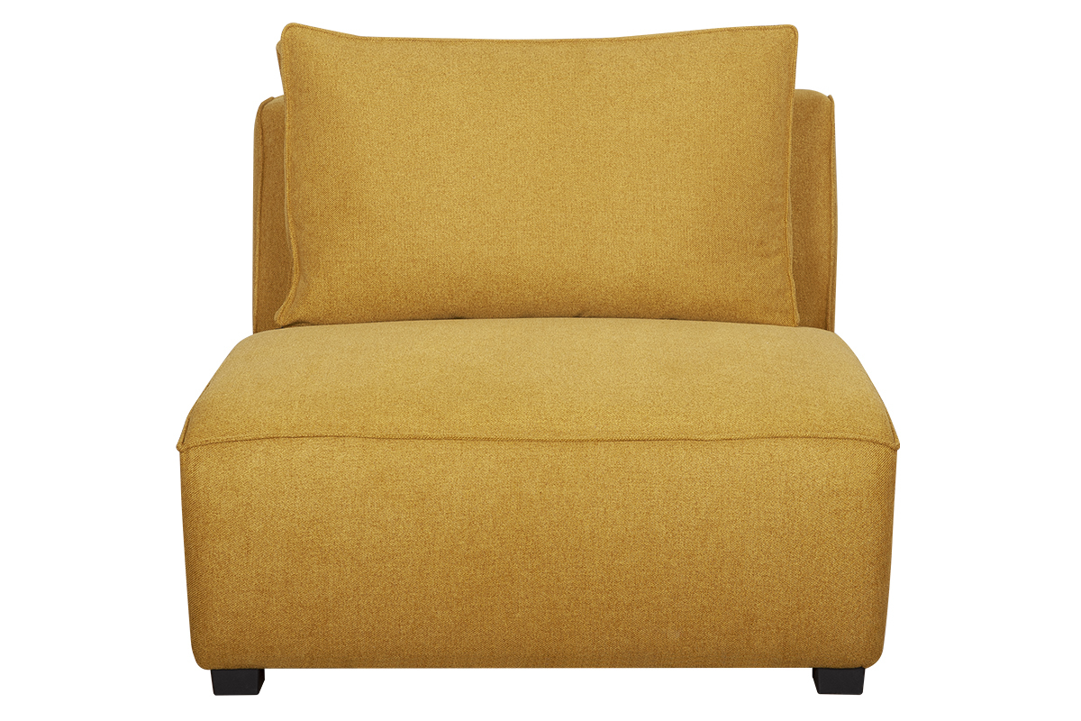 Chauffeuse 1 place design en tissu jaune cumin PLURIEL
