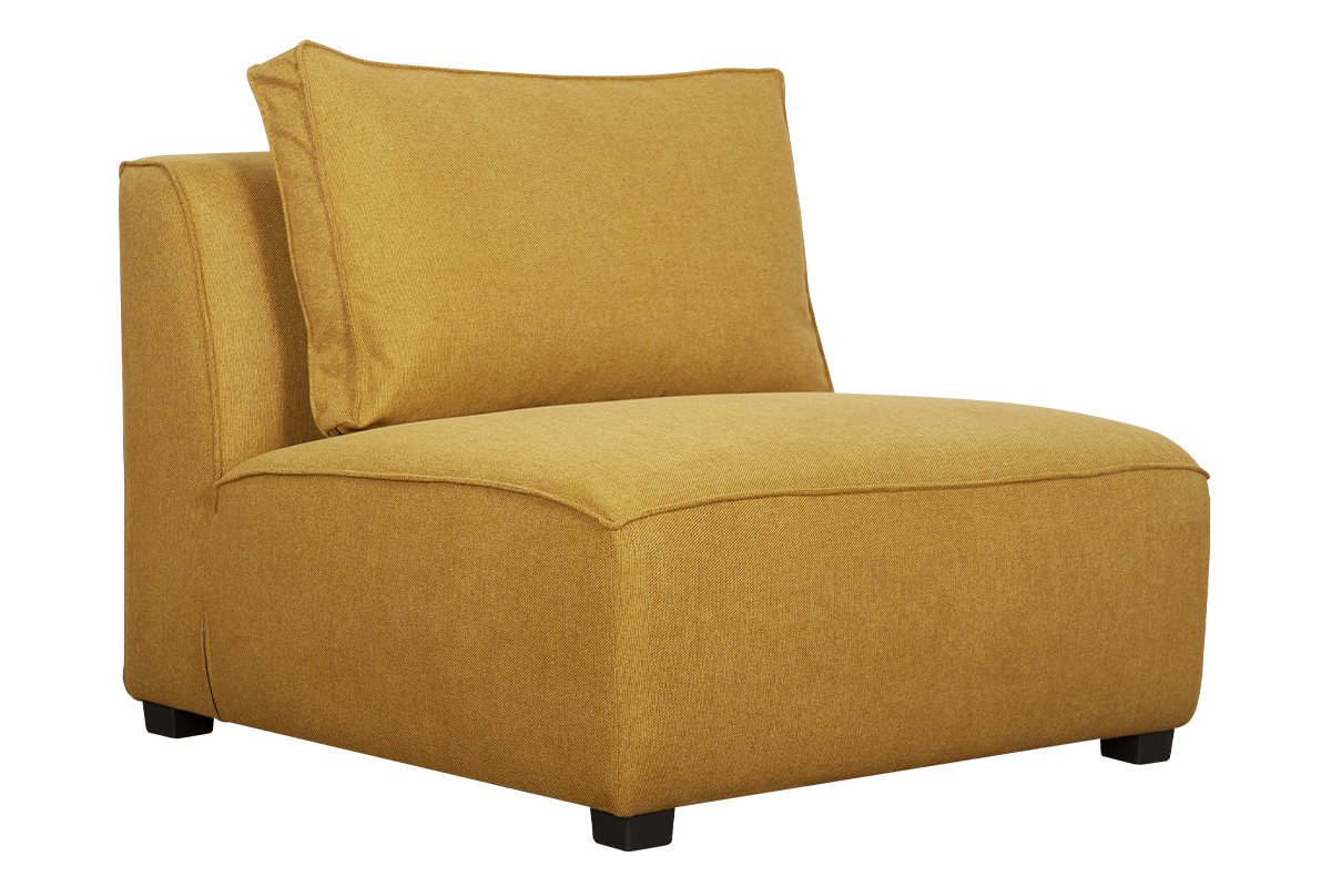 Chauffeuse 1 place design en tissu jaune cumin PLURIEL