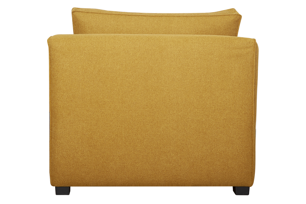 Chauffeuse 1 place design en tissu jaune cumin PLURIEL
