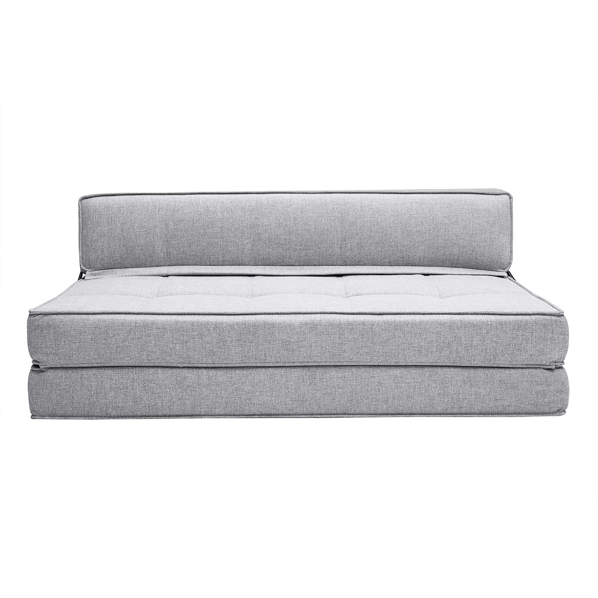 Chauffeuse 2 places convertible en tissu gris clair KATY Chauffeuse 2 places convertible en tissu gris clair KATY