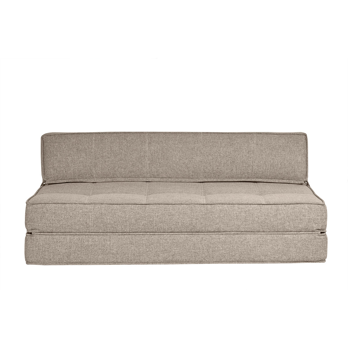 Chauffeuse 2 places convertible en tissu taupe KATY Chauffeuse 2 places convertible en tissu taupe KATY