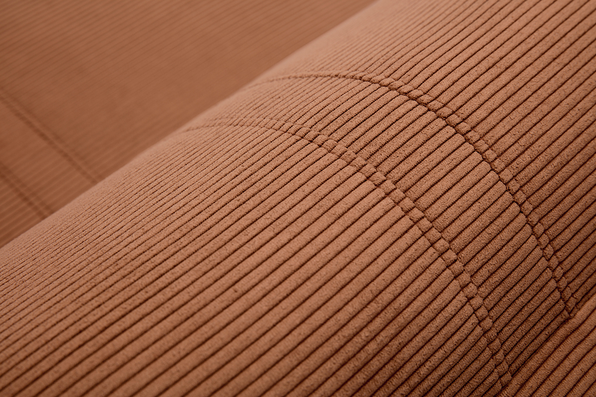 Chauffeuse convertible 2 places en tissu velours ctel terre brle SPENCER