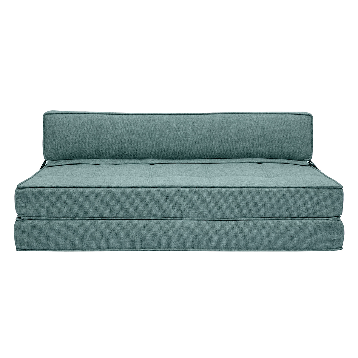 Chauffeuse convertible 2 places en tissu vert de gris KATY Chauffeuse convertible 2 places en tissu vert de gris KATY