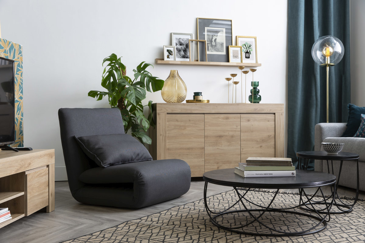 Chauffeuse convertible design gris anthracite SLEEPER