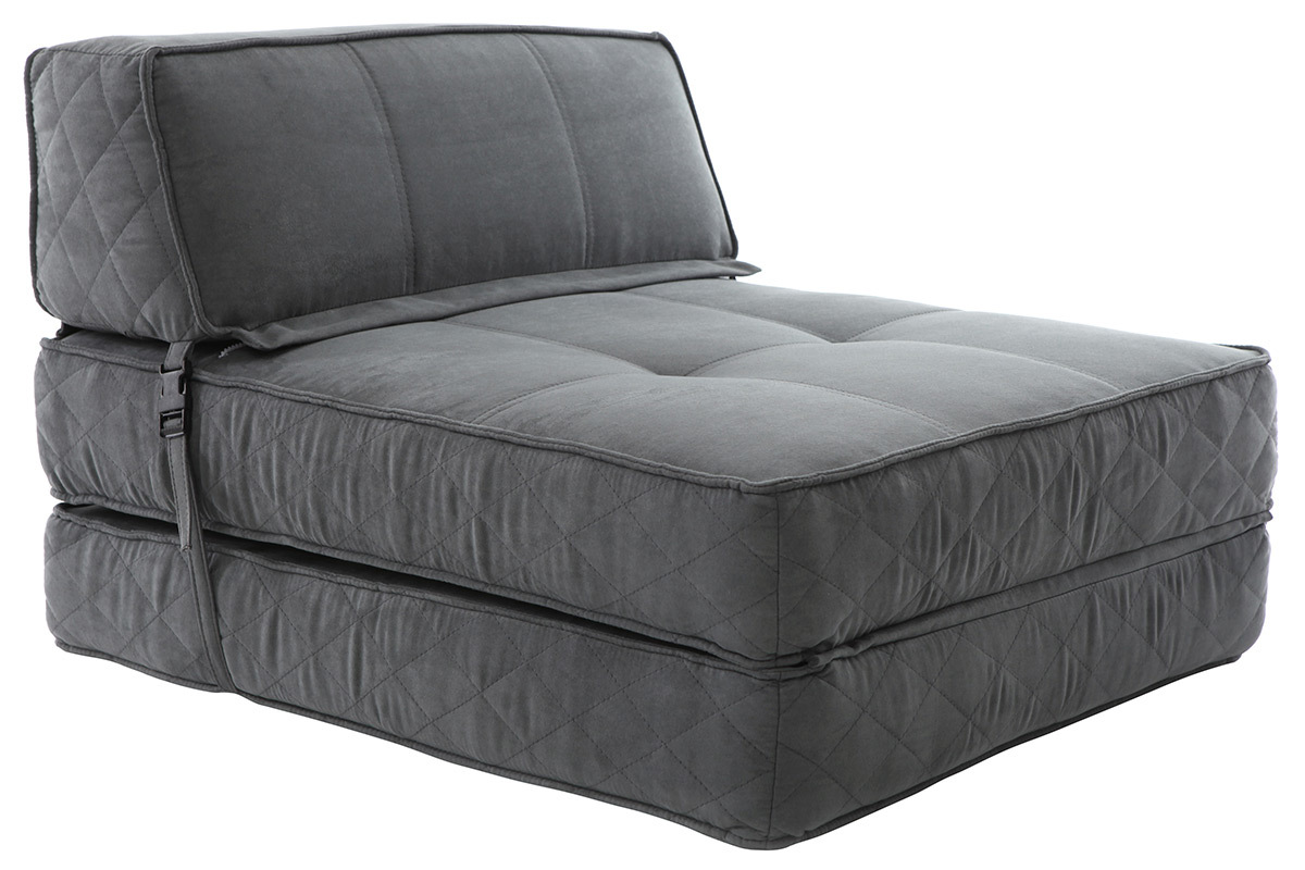 Chauffeuse convertible design grise KATY