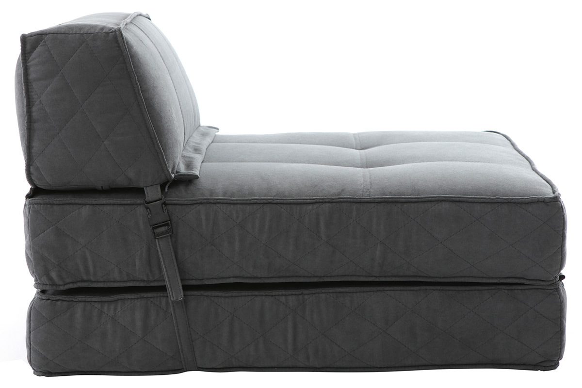 Chauffeuse convertible design grise KATY