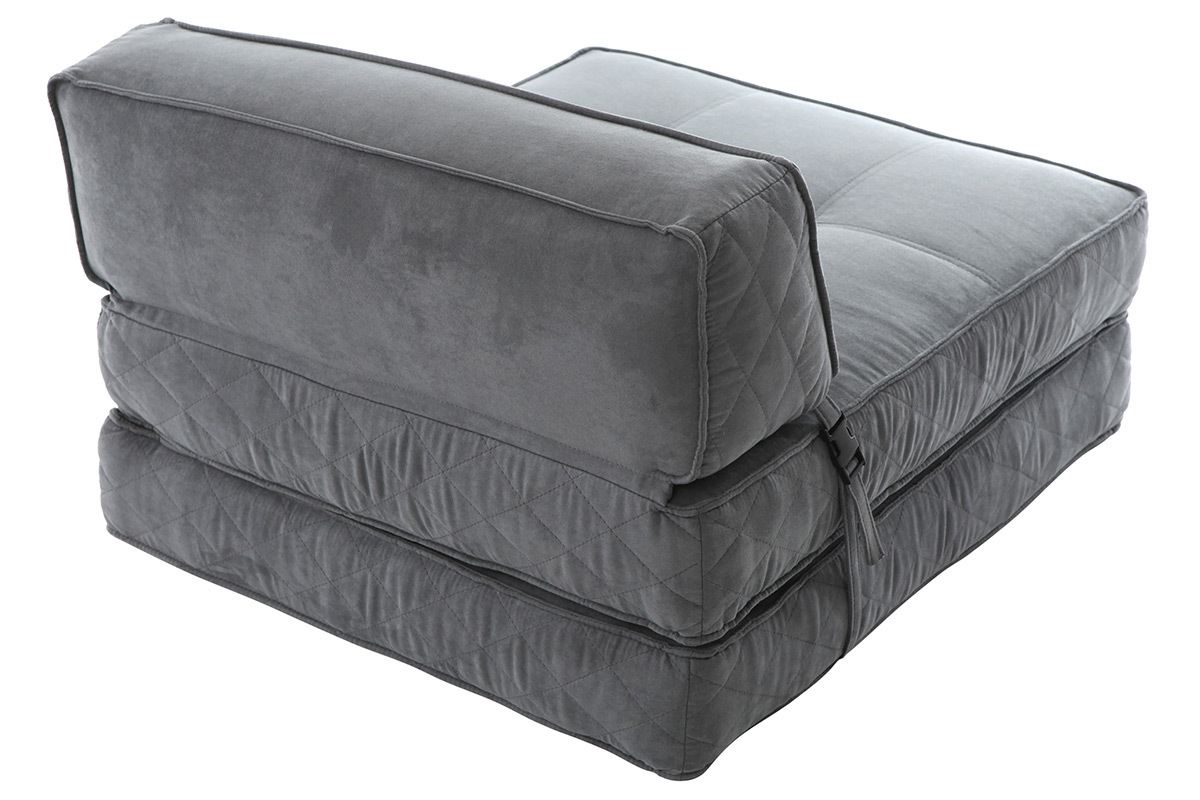 Chauffeuse convertible design grise KATY