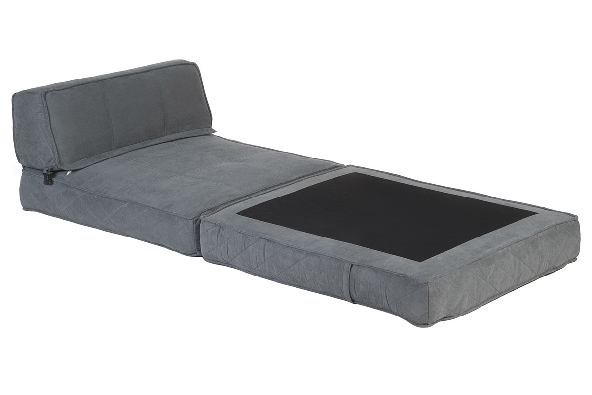 Chauffeuse convertible design grise KATY