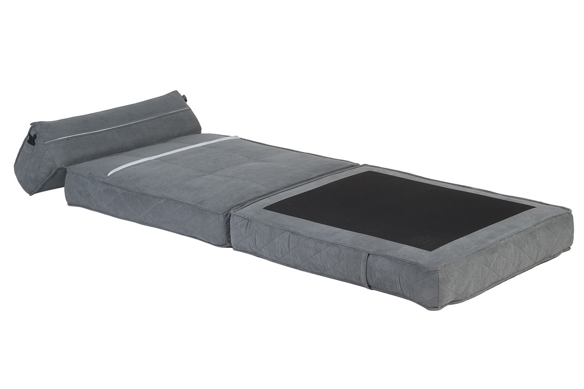 Chauffeuse convertible design grise KATY