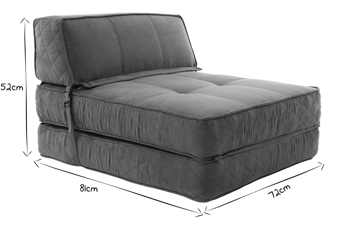 Chauffeuse convertible design grise KATY