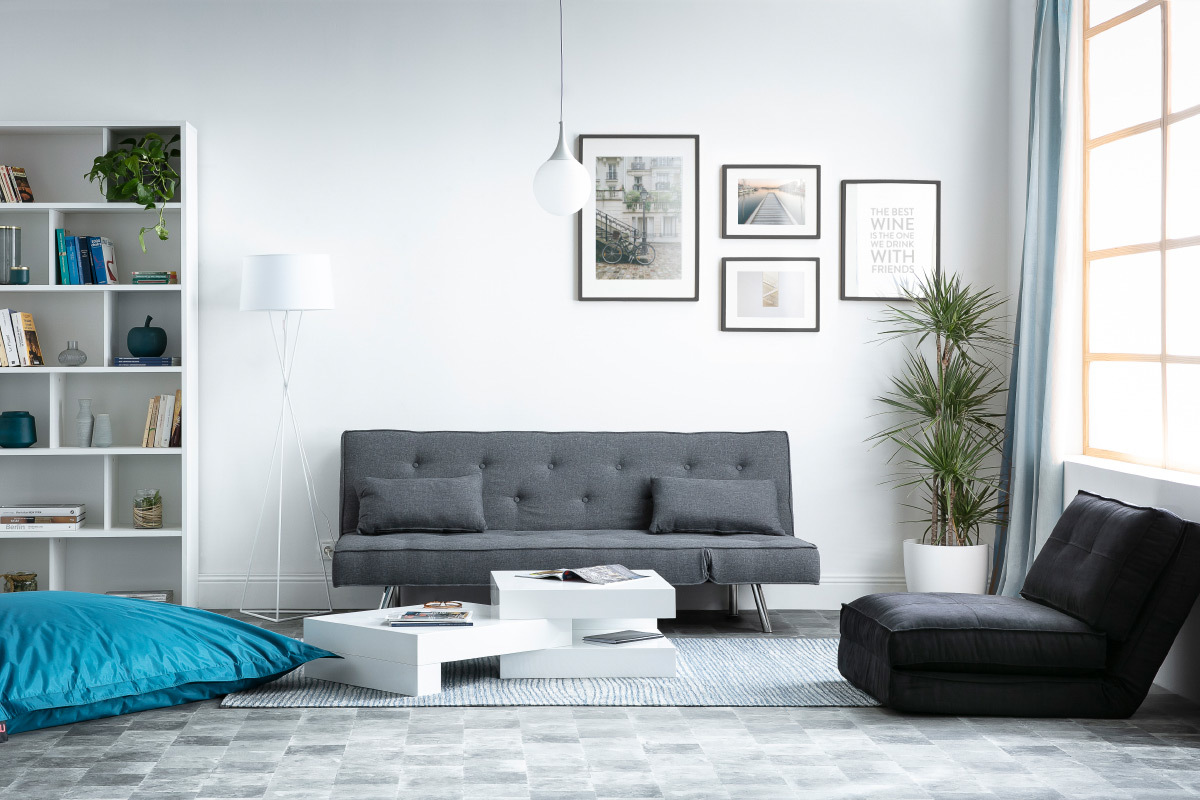 Chauffeuse convertible design taupe SALLY