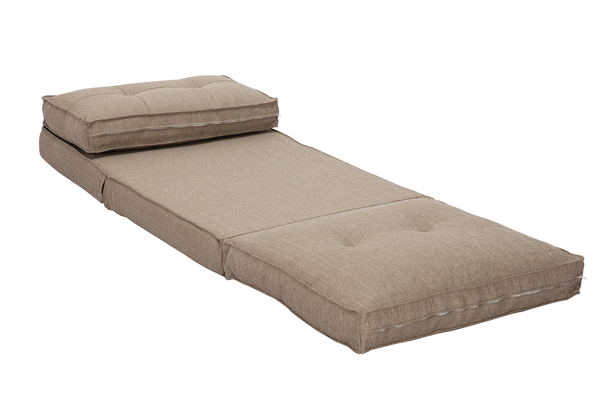 Chauffeuse convertible design taupe SALLY