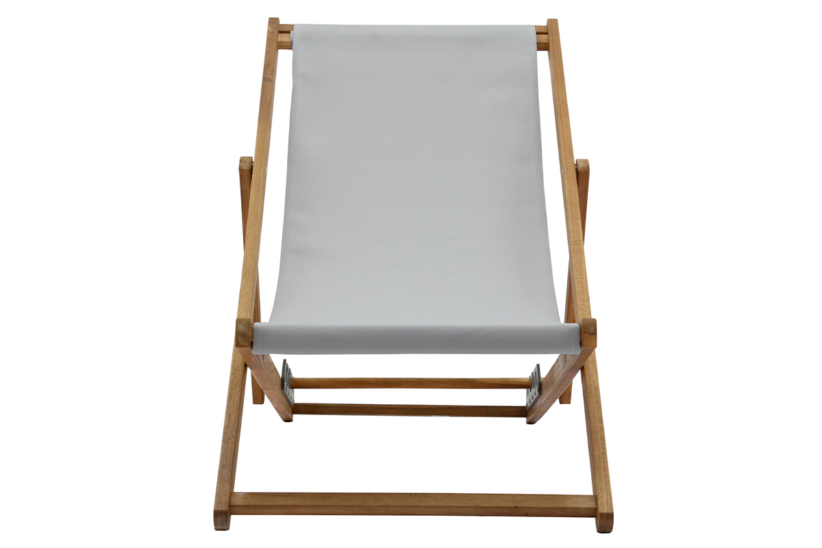 Chiliennes en acacia massif et toile gris clair (lot de 2) BAO