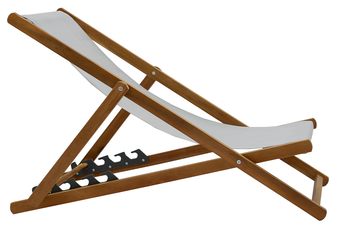 Chiliennes en acacia massif et toile gris clair (lot de 2) BAO