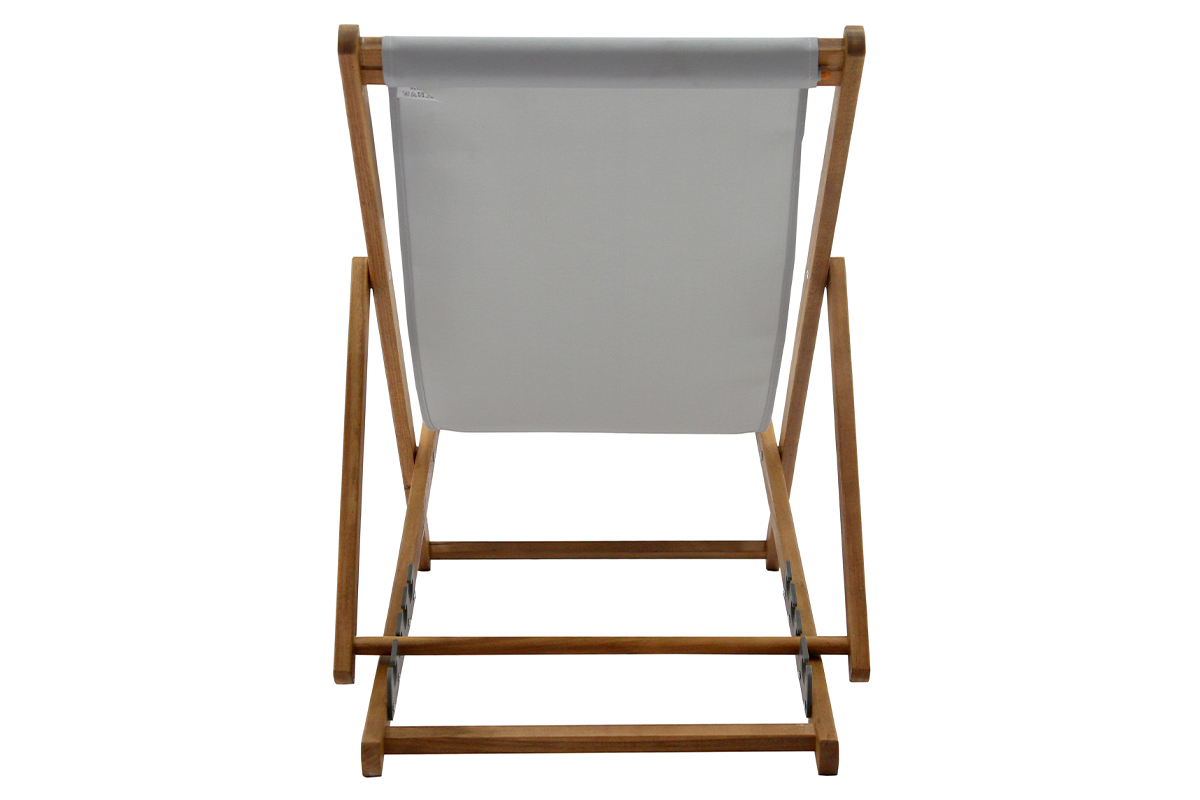 Chiliennes en acacia massif et toile gris clair (lot de 2) BAO