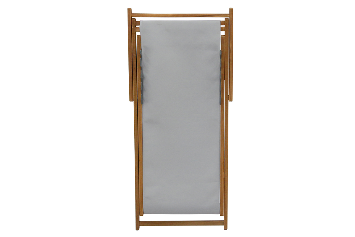 Chiliennes en acacia massif et toile gris clair (lot de 2) BAO