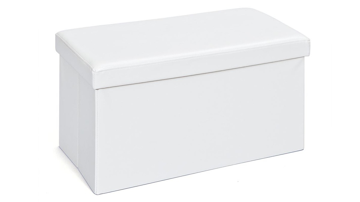 Coffre de rangement pliable design PU blanc BOXY