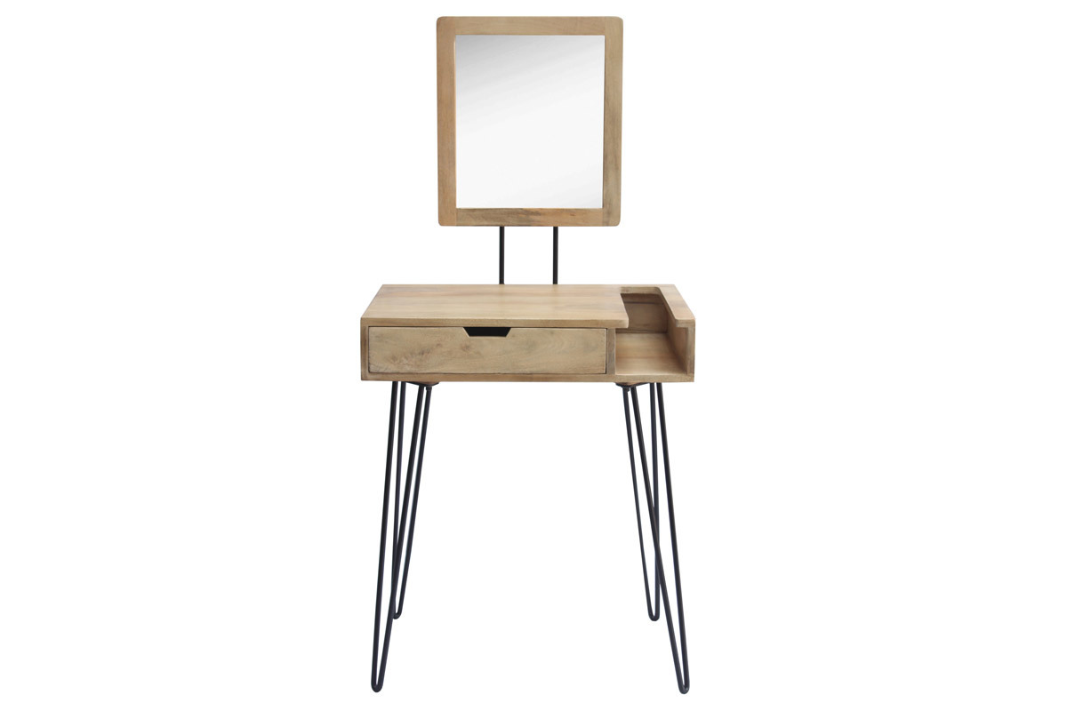 Coiffeuse moderne en manguier massif et m�tal VIBES