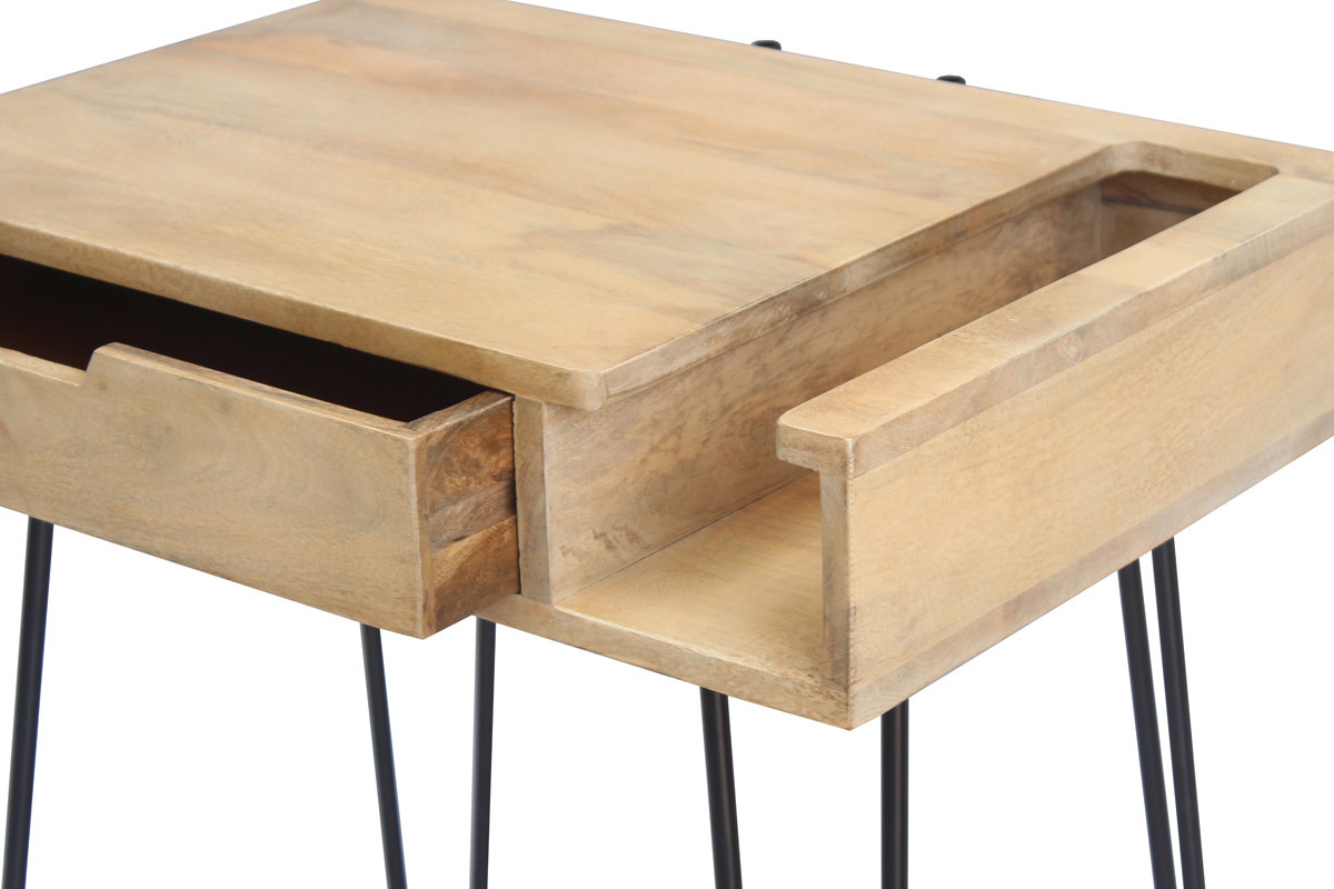 Coiffeuse moderne en manguier massif et m�tal VIBES