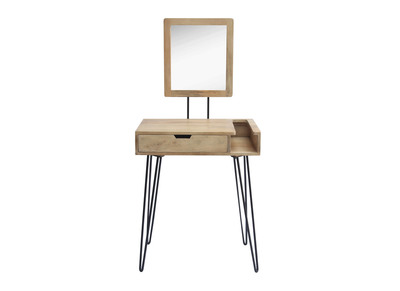 Coiffeuse moderne en manguier massif et m&eacute;tal VIBES