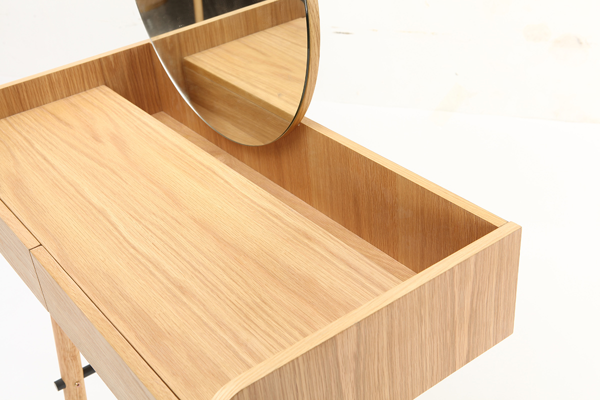 Coiffeuse scandinave avec miroir chne clair JAPANSK