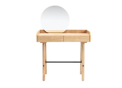Coiffeuse scandinave avec miroir ch&ecirc;ne clair JAPANSK