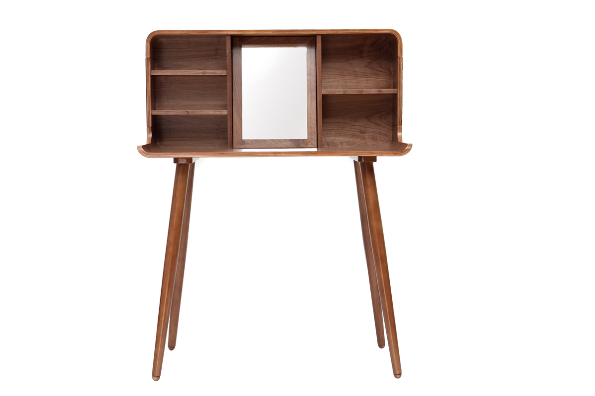 Coiffeuse vintage bois noyer HALLEN