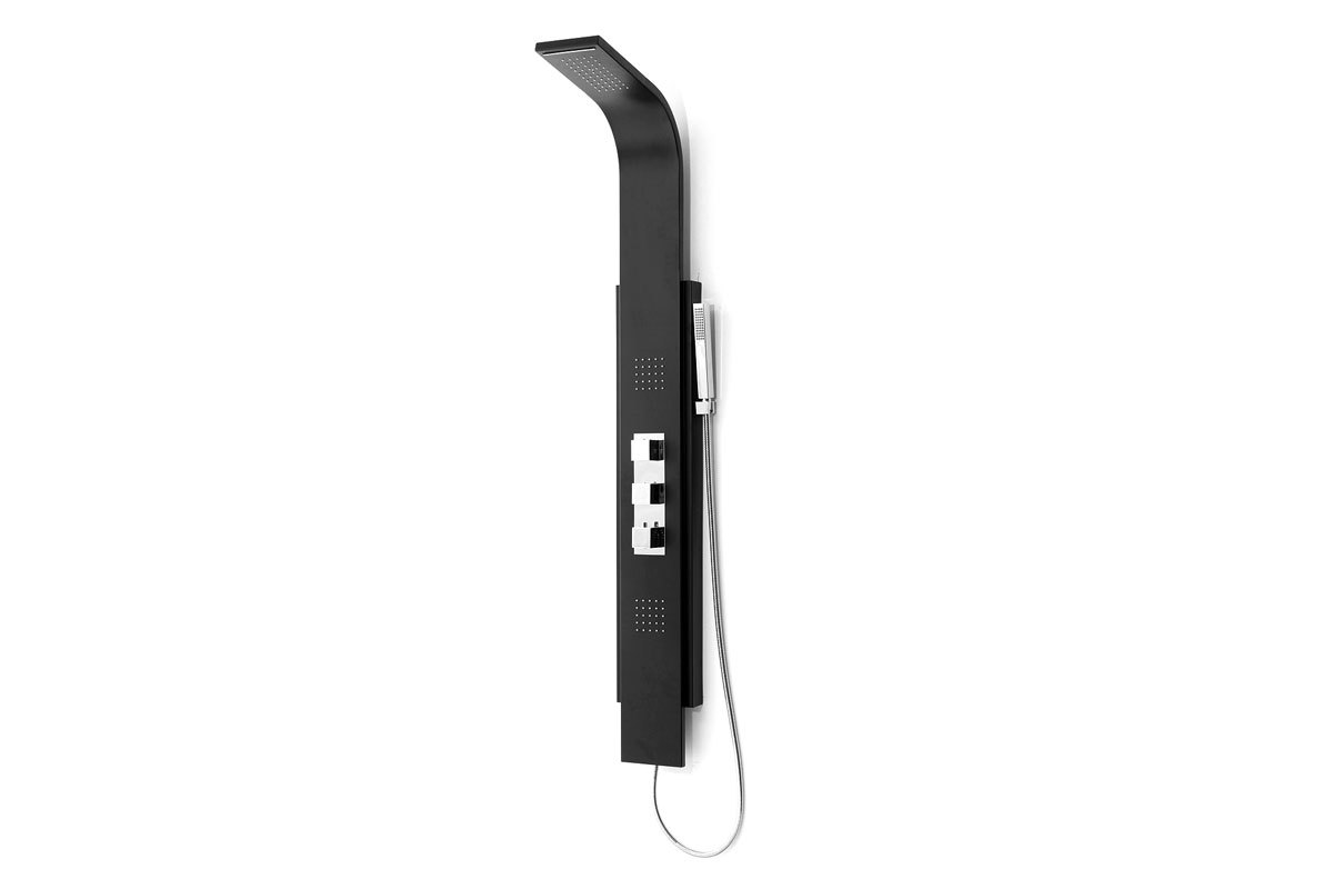 Colonne de douche thermostatique noire HELGA
