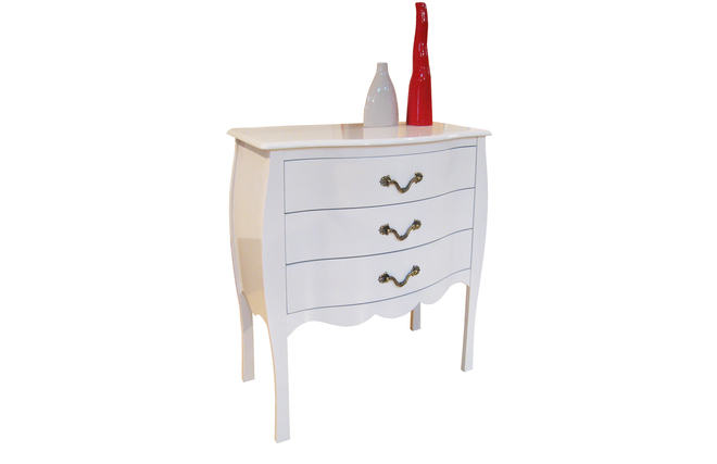 commode baroque blanche 3 tiroirs louisa