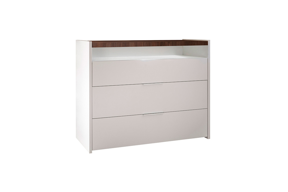 Commode design blanche 3 tiroirs L110 cm VERDI