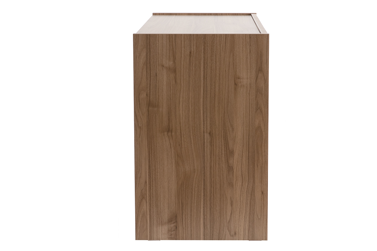 Commode design finition bois fonc� 3 tiroirs L111 cm ODE