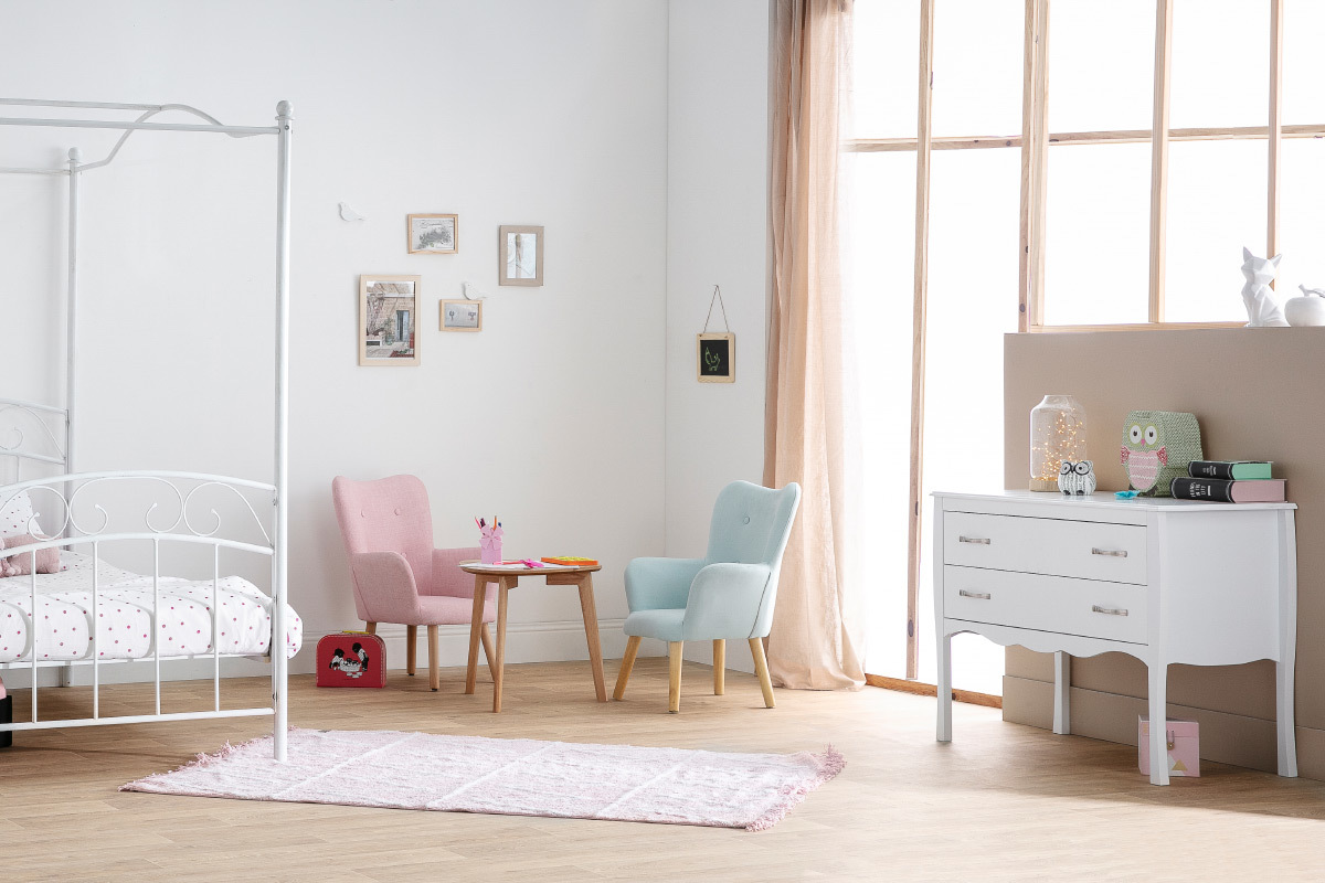 Commode design laque blanc 2 tiroirs MARGOT