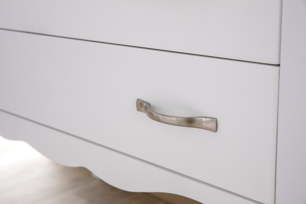 Commode design laque blanc 2 tiroirs MARGOT