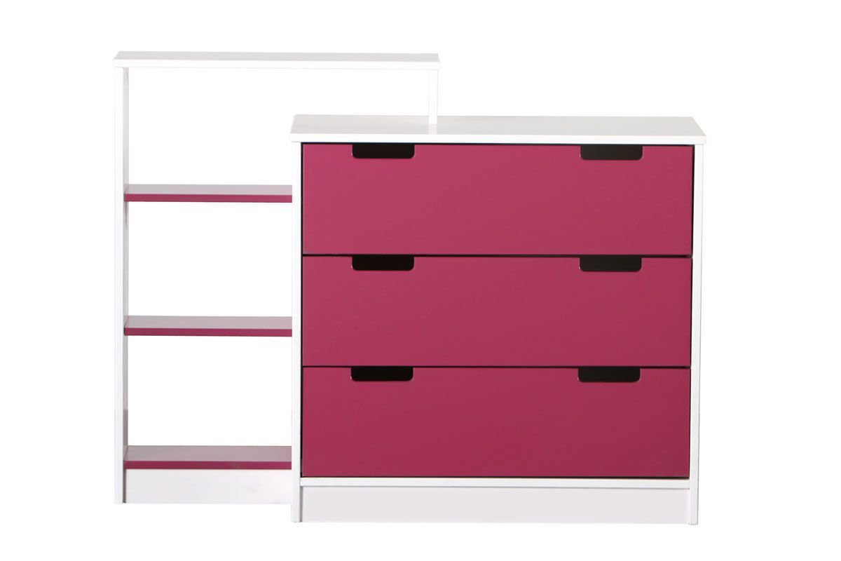 Commode enfant blanche/fushia CREA