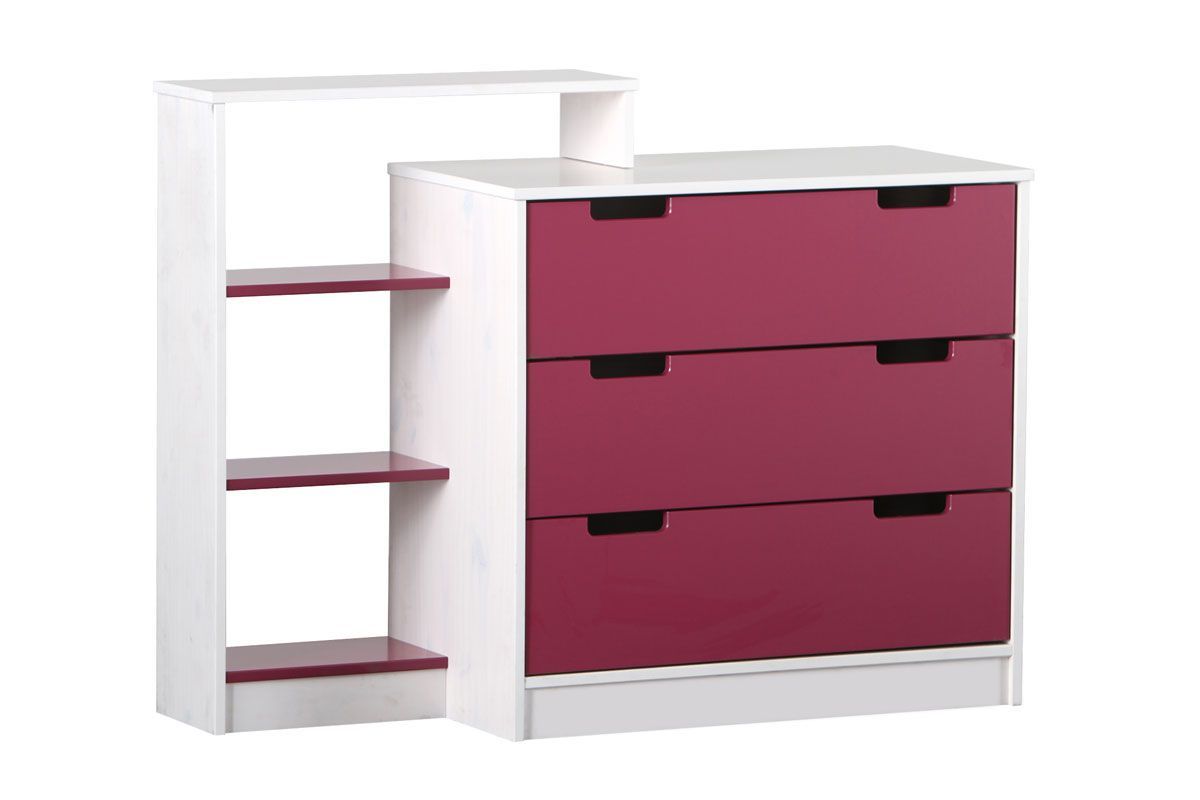 Commode enfant blanche/fushia CREA