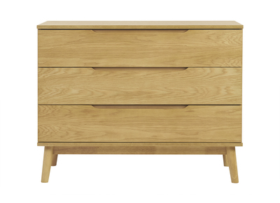 Commode scandinave bois clair chêne 3 tiroirs L90 cm FELIX