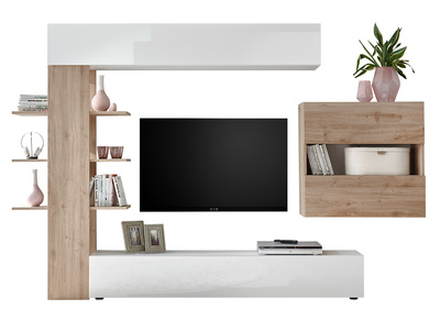 Meuble TV en bois massif avec tiroirs L130 cm BOHEMIAN - Miliboo