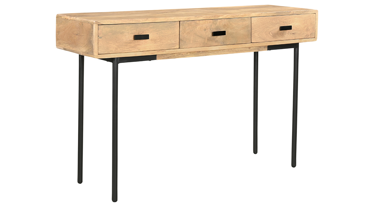 Console industrielle avec tiroir bois et métal - BOSTON | ID Market