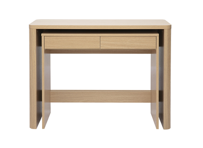 Console bureau d'appoint avec tiroirs finition bois clair ch&ecirc;ne L110 cm ENOLA