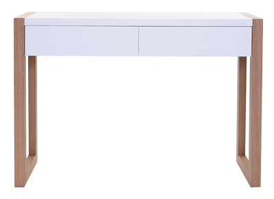 Console design blanche et ch&ecirc;ne L120 cm ARMEL