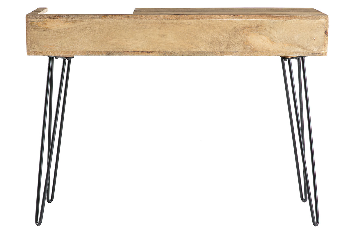 Console design en manguier massif et m�tal noir L110 cm VIBES