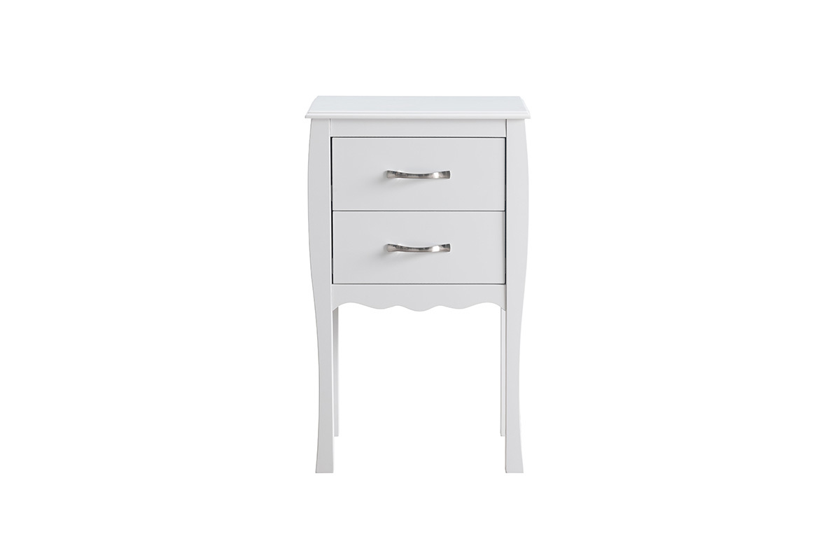 Console design laque blanc 2 tiroirs MARGOT