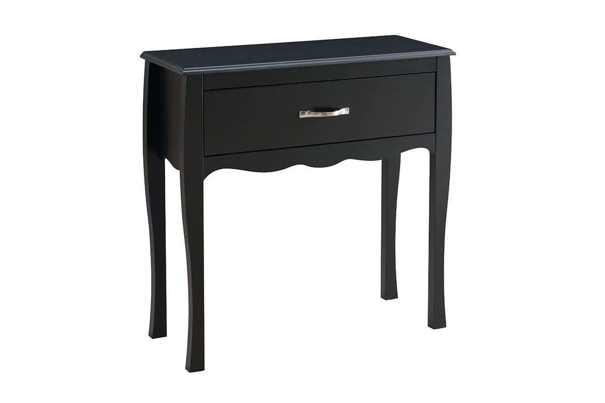 Console design noir mat 1 tiroir MARGOT