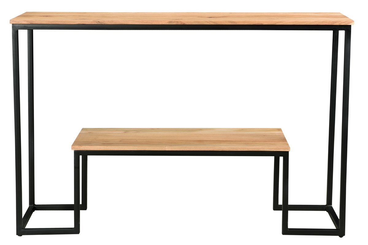 Console en acacia massif et m�tal L115 cm GRENELLE