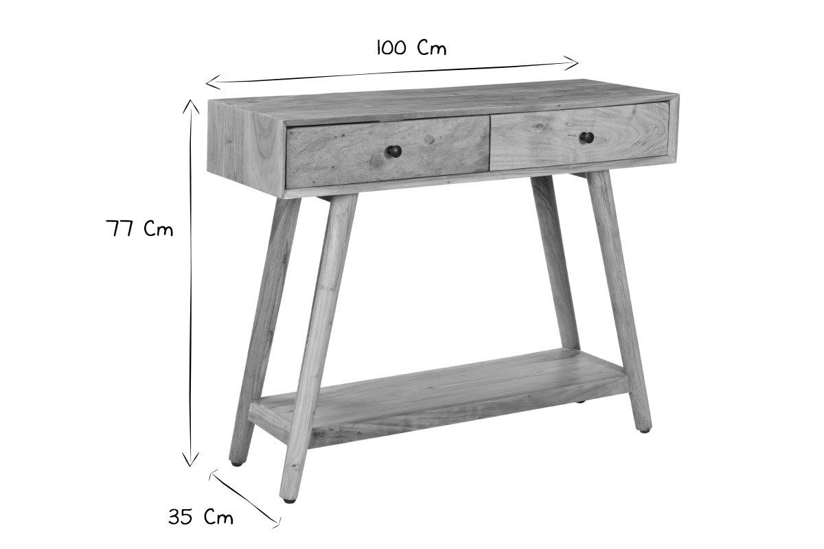Console en acacia massif L100 cm MEEKO