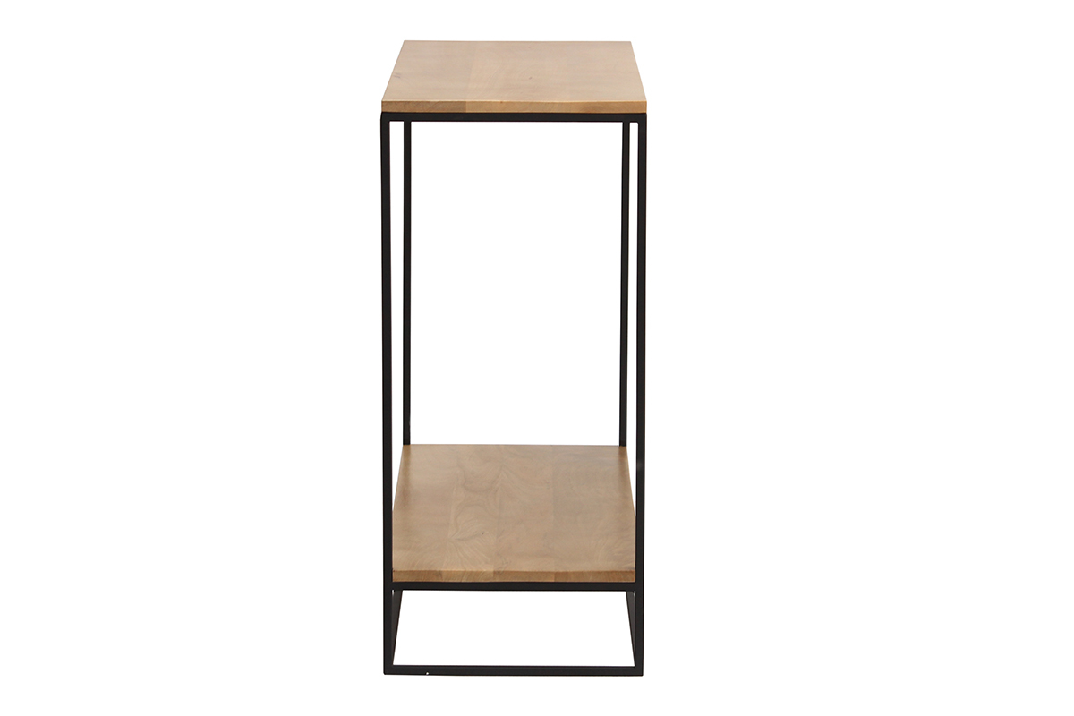 Console en bois clair manguier massif et mtal noir L90 cm IGGY