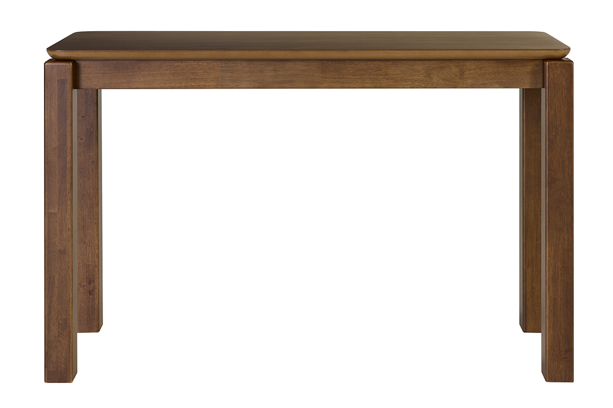 Console en bois fonc� noyer view de face, dimensions L120 cm, style moderne et �pur�.