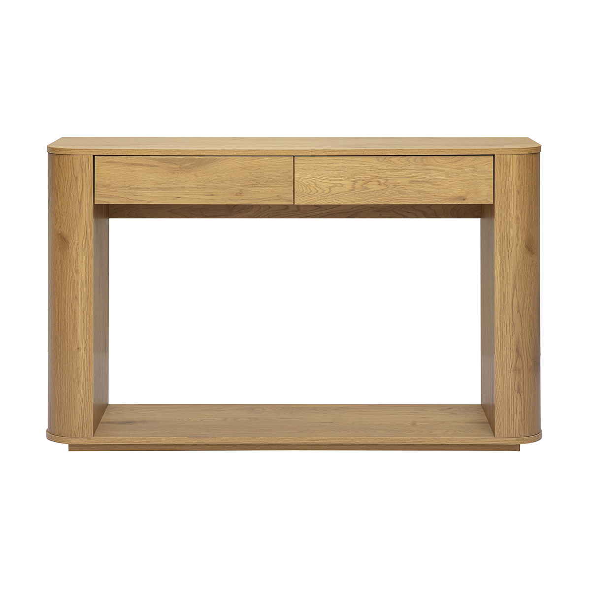 Console finition bois clair chêne 2 tiroirs L120 cm NEGAN Console finition bois clair chêne 2 tiroirs L120 cm NEGAN
