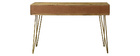 Console gravée en manguier massif et métal doré 3 tiroirs L120 cm LINIUM