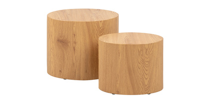 Tables basses ovales bois clair (lot de 2) WOODY